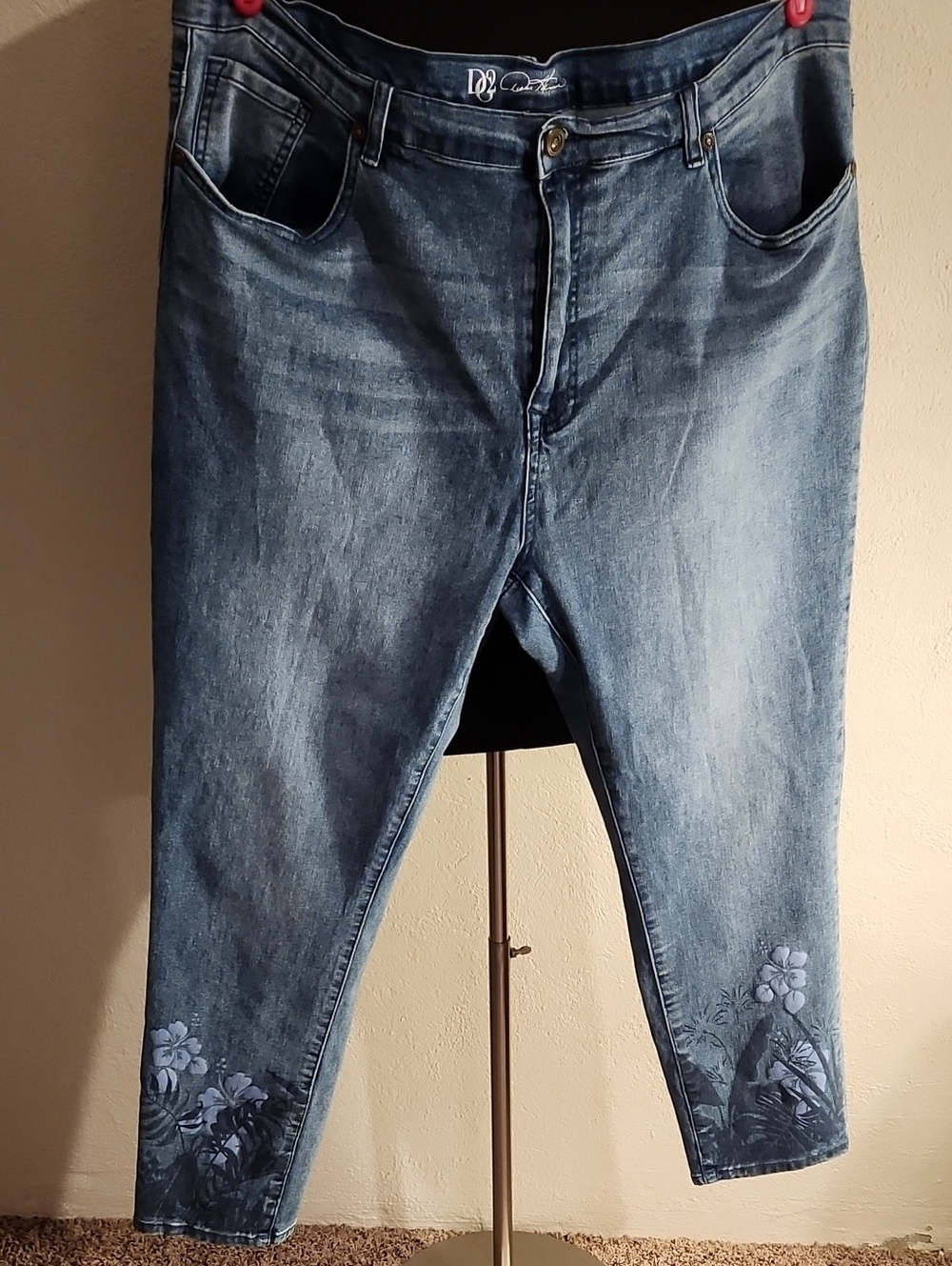 DG2 By Diane Gilman Womens Tall Jeans Floral Size 20WT